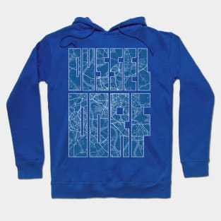 Dusseldorf, Germany City Map Typography - Blueprint Hoodie